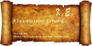 Kleinheincz Erhard névjegykártya